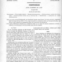 0271 - Page 270 - Partie professionnelle, Hygiène, Assistasse, Mutualité, Intérêts corporatifs, Variétés. Travaux Originaux. Médecins propharmaciens. Que faut-il entendre par villages, bourgs et communes ? [Dr Paul Boudin] / Jurisprudence. Cour d’assises de l’ain. Infanticide. — Sage-femme témoin. — Secret professionnel. — Constatations faites sur l’accouchée. — Constatations faites sur le nouveau-né. — Distinction. — Limitation du secret professionnel [Dr Paul Boudin]