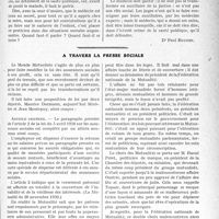 0272 - Page 271 - Partie professionnelle, Hygiène, Assistasse, Mutualité, Intérêts corporatifs, Variétés. Travaux Originaux. Jurisprudence. Cour d’assises de l’ain. Infanticide. — Sage-femme témoin. — Secret professionnel. — Constatations faites sur l’accouchée. — Constatations faites sur le nouveau-né. — Distinction. — Limitation du secret professionnel [Dr Paul Boudin] / A travers la presse sociale [Dr M. Vimont]
