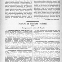 0283 - Page 282 - Partie professionnelle, Hygiène, Assistasse, Mutualité, Intérêts corporatifs, Variétés. Travaux Originaux. La page sans médecine / Faculté de médecine de Paris. Enseignement et actes de la Faculté