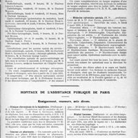 0284 - Page 283 - Partie professionnelle, Hygiène, Assistasse, Mutualité, Intérêts corporatifs, Variétés. Faculté de médecine de Paris. Enseignement et actes de la Faculté / Hôpitaux de l’assistance publique de Paris. Enseignement, concours, avis divers