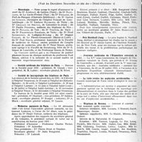 0285 - Page 284 - Partie professionnelle, Hygiène, Assistasse, Mutualité, Intérêts corporatifs, Variétés. Reportage professionnel. Nouvelles et Informations, (Voir les Dernières Nouvelles en tête des « Demi-Colonnes »). Nécrologie [Dr Assénat, Dr Raulland, Dr Ducasse, Dr Gaston] / Société médicale des hôpitaux de Paris / Société de laryngologie des hôpitaux de Paris / Médecins parisiens de Paris / Prix Nordhoff-Jung / Journées médicales de l’Exposition coloniale de 1931 / La lutte contre les asphyxies accidentelles / Hôpitaux de Rennes