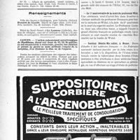 0301 - Page 300-VI - Demandes et offres / Renseignements / Dernières nouvelles. Conférences de l’hôtel Chambon / Le 2e anniversaire de la mort du professeur Widal / Institut Bénito Mussolini, à Rome