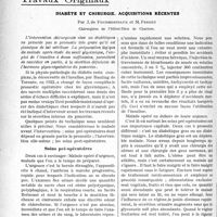 0313 - Page 312 - Partie scientifique. Travaux Originaux. Diabète et chirurgie. Acquisitions récentes, par J. de Fourmestraux et M. Fredet