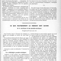 0322 - Page 321 - Partie scientifique. Travaux Originaux. Essai historique sur l'hystérie, par R. Benon, (Suite et fin) / Ce que pratiquement le médecin doit savoir de la sciatique et des pseudo-sciatiques, d’après le Dr Chavany