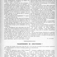 0347 - Page 346 - Partie professionnelle, Hygiène, Assistance, Mutualité, Intérêts corporatifs, Variétés. Travaux Originaux. Chronique médico-militaire. Sacrilège [G. Lavalée] / Transformisme ou créationisme ?