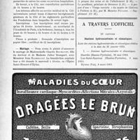 0379 - Page 378-VIII - Dernières nouvelles. Cité universitaire / Mariage / Aesculape / A travers l’officiel. Stations hydrominérales et climatiques