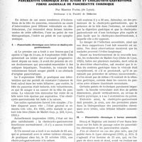 0391 - Page 390 - Partie scientifique. Travaux Originaux. Pancréatite chronique avec ictère et cholecysto-gastrotomie forme anormale de pancréatite chronique, par Maurice Patel