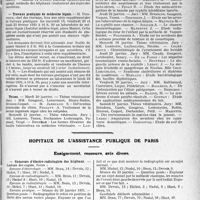 0436 - Page 435 - Partie professionnelle, Hygiène, Assistance, Mutualité, Intérêts corporatifs, Variétés. Faculté de médecine de Paris. Enseignement et actes de la Faculté / Hôpitaux de l’assistance publique de Paris. Enseignement, concours, avis divers