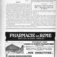 0447 - Page 446-LXXII - Correspondance. Fiscalité. Base et taux de la patente / Questions médico-militaires. Démarches à faire pour la réforme