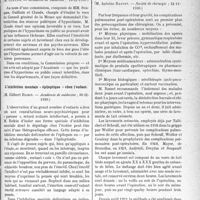 0488 - Page 487 - Partie scientifique. Travaux Originaux. Les Sociétés Savantes. Paris. Sur les séances publiques d’hypnotisme, (Académie de médecine, 16-12-1930.) / L’inhibition mentale « épileptique » chez l’enfant, (Académie de médecine ; 30-12-1930.) / Prévention des complications pulmonaires poste-opératoires, (Société de chirurgie ; 12-11-1930.)