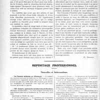 0501 - Page 498 - Partie professionnelle, Hygiène, Assistance, Mutualité, Intérêts corporatifs, Variétés. Mutualité familiale. Le risque maladie / Reportage Professionnel. Nouvelles et Informations. Les femmes médecins en Allemagne / VIIe Congrès national de la tuberculose de Bordeaux