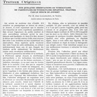 0524 - Page 521 - Partie Scientifique. Travaux Originaux. Sur quelques observations de tuberculose, en particulier de tuberculose infantile, traitées par le sérum de Jousset, par M. Jean Longchampt