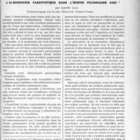 0532 - Page 529 - Partie Scientifique. Travaux Originaux. Du cathétérisme uréthral, par le Dr L. Boulanger / L'albuminurie paroxystique dans l’oedème pulmonaire aigu, par Camille Lian