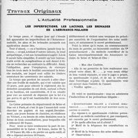 0548 - Page 545 - Partie Professionnelle, Hygiène, Assistance, Mutualité, Intérêts corporatifs, Variétés. Travaux Originaux. L’Actualité Professionnelle. Les imperfections, les lacunes, les brimades de l'assurance-maladie [G. Duchesne]