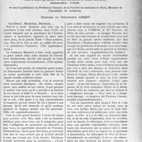 0560 - Page 557 - Partie Professionnelle, Hygiène, Assistance, Mutualité, Intérêts corporatifs, Variétés. Travaux Originaux. L’Actualité Professionnelle. Grand dîner d’automne de l’union médicale latine du 10 décembre 1930. Discours du professeur Gosset