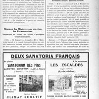 0574 - Page LXIII-571 - A travers l’officiel. Service de santé militaire / Réponses des Ministres aux questions des Parlementaires. Composition du conseil des caisses d’assurances sociales mutualistes / Assurances sociales. Questions diverses