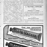 0594 - Page XI-591 - Dernières Nouvelles. La souscription de l’Infirmerie de la Maison du Médecin / A travers l'officiel. Enseignement de la médecine / Service de santé de la marine
