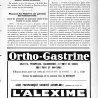 0596 - Page XII-593 - A travers l'officiel. Asiles publics d’aliénés / Médaille d’honneur des épidémies / Réponses des Ministres aux questions des Parlementaires. Cumul des indemnités des assurances sociales et des Sociétés de secours mutuels
