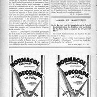 0597 - Page 594-XIV - A travers l'officiel. Réponses des Ministres aux questions des Parlementaires. Cumul des indemnités des assurances sociales et des Sociétés de secours mutuels / Honoraires des médecins des hôpitaux pour soins aux assurés sociaux / Alcool et prostitution. Ordre du jour voté à l’unanimité par le Conseil d’administration du Syndicat des médecins de la Seine dans sa séance du 21 janvier 1931