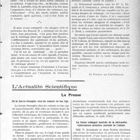 0610 - Page 607 - Partie Scientifique. Travaux Originaux. Dangers réels et prétendus des rayons x / L'Actualité Scientifique. La Presse. De la hernie étranglée chez les enfants en bas âge [(Bruxelles médical, 31 août 1930.)] / La forme subaiguë mortelle de la péricardite tuberculeuse primitive mortelle de l’adulte [(La Médecine, août 1930.)]