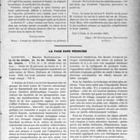 0632 - Page 629 - Partie Professionnelle, Hygiène, Assistance, Mutualité, Intérêts corporatifs, Variétés. Travaux Originaux. Responsabilité professionnelle. Dans quels cas un médecin est-il tenu de faire une injection de sérum antitétanique ? / La page sans médecine