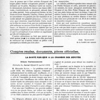 0635 - Page 632 - Partie Professionnelle, Hygiène, Assistance, Mutualité, Intérêts corporatifs, Variétés. Travaux Originaux. Autour des cirques et music-halls. Au Cirque d'Hiver / Comptes rendus, documents, pièces officielles [Jean Séjournet]. La santé publique à la chambre des députés. Débats Parlementaires