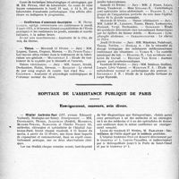 0647 - Page 644 - Partie Professionnelle, Hygiène, Assistance, Mutualité, Intérêts corporatifs, Variétés. Faculté de médecine de Paris. Enseignement et actes de la Faculté / Hôpitaux de l’assistance publique de Paris. Enseignement, concours, avis divers