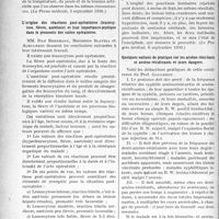 0691 - Page 688 - Partie Scientifique. L’Actualité Scientifique. La Presse. La valeur pronostique des variations de poids chez les tuberculeux pulmonaires [(La Presse médicale, 3 septembre 1930.)] / L’origine des réactions poste-opératoires (leucocytose, fièvre, azotémie) et leur importance pratique dans le pronostic des suites opératoires [(La Presse médicale, 3 septembre 1930.)] / L’heure de la trépanation dans les traumatismes fermés du crâne [(Le Progrès médical, 6 septembre 1930.)] / Quelques notions de pratique sur les arséno-résistants et arséno-récidivants et leurs dangers [(Journal des Praticiens, 18 septembre 1930.)]
