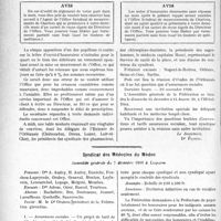0721 - Page 718 - Partie Professionnelle, Hygiène, Assistance, Mutualité, Intérêts corporatifs, Variétés. Comptes rendus, documents, pièces officielles. Syndicat médical de Chartres / Syndicat des Médecins du Médoc