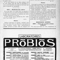 0736 - Page LXXIII-733 - Correspondance. Questions médico-militaires. Promotion au grade de médecin sous-lieutenant / Radiation des cadres / Conditions et conséquences de la démission du grade d’officier / Assurances sociales. Soins aux assurés sociaux indigents
