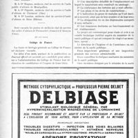 0745 - Page 742-X - A travers l’officiel. Service de santé militaire / Asiles publics d’aliénés / Collège de France / Sanatoriums