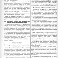 0771 - Page 768 - Partie Scientifique. L’Actualité Scientifique. Les Congrès. VIIIe Congrès international de dermatologie et de syphiligraphie. Traitement du lupus vulgaire – M. François / Les tuberculoses cutanées, leur incidence dans quelques régions de l’Amérique du Sud – M. Rabello / Les deux grandes formes de la tuberculose cutanée et leurs causes – M. P. Ravault / Le traitement du lupus tuberculeux cutané – MM. Louste et Thibault