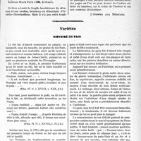 0796 - Page 793 - Partie Professionnelle, Hygiène, Assistance, Mutualité, Intérêts corporatifs, Variétés. Travaux Originaux. La page sans médecine / Variétés. Histoire du pain