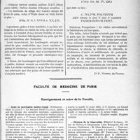 0798 - Page 795 - Partie Professionnelle, Hygiène, Assistance, Mutualité, Intérêts corporatifs, Variétés. Travaux Originaux. Variétés. Histoire du pain / Faculté de médecine de Paris. Enseignement et actes de la Faculté