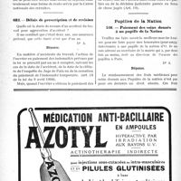 0811 - Page 808-LXXII - Correspondance. Accidents du travail. Accident du travail causé par un tiers / Délais de prescription et de révision / Pupilles de la Nation. Paiement des soins donnés à un pupille de la Nation