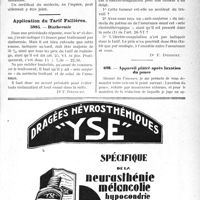 0812 - Page LXXIII-809 - Correspondance. Pupilles de la Nation. Paiement des soins donnés à un pupille de la Nation / Application du Tarif Fallières. Diathermie / Electro-coagulation / Appareil plâtre après luxation du pouce