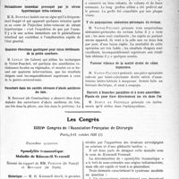 0844 - Page 841 - Partie Scientifique. L’Actualité Scientifique. Les Sociétés Savantes. Paris. Société des chirurgiens de Paris, Séance du 6 février 1931. A propos d’un kyste du sein / Péristaltisme immédiat provoqué par le sérum hypertonique intra-veineux / Quatorze résections gastriques pour ulcus térébrants de la petite courbure / Ouverture dans les cavités séreuses d’abcès amibiens du foie / Autogreffe osseuse de l’humérus pour une large pseudarthrose. Résultat au bout de seize ans / Trois amputations abdomino-périnéales du rectum / Tumeur villeuse de la moitié droite du côlon transverse / Daviers à branches parallèles et à mors amovibles. Plante-vis pour fixer directement les vis dans l’os / Les Congrès. XXXIVe Congrès de l’Association Française de Chirurgie. Spondylite traumatique. Maladie de Kümmell-Verneuil – MM. Froelich et Mouchet