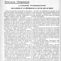 0849 - Page 846 - Partie Professionnelle, Hygiène, Assistance, Mutualité, Intérêts corporatifs, Variétés. Travaux Originaux. L’Actualité Professionnelle. Les aliénés et la réforme de la loi de 1838 au Sénat [G. Duchesne]