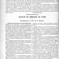 0867 - Page 864 - Partie Professionnelle, Hygiène, Assistance, Mutualité, Intérêts corporatifs, Variétés. Comptes rendus, documents, pièces officielles. Les aliénés et la réforme de la loi de 1838 au Sénat. Débats Parlementaires / Faculté de médecine de Paris. Enseignement et actes de la Faculté