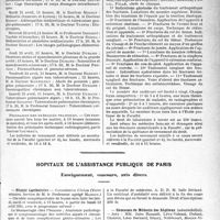 0868 - Page 865 - Partie Professionnelle, Hygiène, Assistance, Mutualité, Intérêts corporatifs, Variétés. Faculté de médecine de Paris. Enseignement et actes de la Faculté / Hôpitaux de l’assistance publique de Paris. Enseignement, concours, avis divers