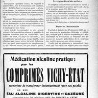 0880 - Page LXV-877 - Correspondance. Questions médico-militaires. Délivrance de toxiques / Fiscalité. Le régime fiscal des artistes / Réponse de l’Administration