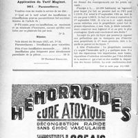 0891 - Page 888-XII - Correspondance. Application du Tarif Fallières. Visites de contrôle concomitantes pour plusieurs accidents / Application du Tarif Maginot. Pneumothorax / Baux et Locations. Durée et conditions de la prorogation