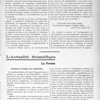0912 - Page 909 - Partie Scientifique. Travaux Originaux. Ce que pratiquement le médecin doit savoir..... La rééducation de la voix parlée, par G. de Parrel / L'Actualité Scientifique. La Presse. Incidents du sevrage et de l’ablactation [(Journal des Praticiens, 6 septembre 1930.)]