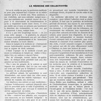 0916 - Page 913 - Partie Professionnelle, Hygiène, Assistance, Mutualité, Intérêts corporatifs, Variétés. La médecine des collectivités [Dr Paul Boudin]