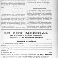 0940 - Page XLIX-937 - Variétés. L’état sanitaire, il y a 125 ans, en février et mars 1806 / Adveniat regnum tuum
