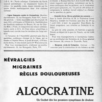 0946 - Page VII-943 - Dernières Nouvelles. Une belle manifestation de propagande coloniale / Ligue française contre le rhumatisme / Association amicale des anciens médecins des corps combattants / L’Association américaine pour l’étude du goitre / Croisière de la"Revue générale des sciences " / Hospices civils de Versailles