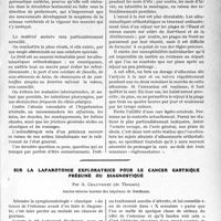 0964 - Page 961 - Partie Scientifique. Travaux Originaux. Les albuminuries orthostatiques, par G. Siguret / Sur la laparotomie exploratrice pour le cancer gastrique présume ou diagnostiqué, par A. Chauvenet