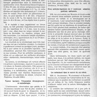 0972 - Page 969 - Partie Scientifique. L’actualité Scientifique. La Presse. L’endocardite maligne subaiguë à entérocoque [(Gaz. Hebd. Des Sc. Méd. De Bordeaux, 10 août 1930.)] / Traitement du rhumatisme gonococcique par les injections intraveineuses de sérum antigonococcique [(Journal des Praticiens, 16 août 1930.)] / Tumeur basilaire. Trépanation décompressive et radiothérapie [(Gaz. hebd. des Sc. méd. de Bordeaux, 18 mai 1930.)] / Deux médullo-blastomes du 4e ventricule : ablation, guérison opératoire / Les métastases dans le cancer du col utérin [(Gynécologie et obstétrique, août 1930.)]