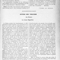 0990 - Page 987 - Partie Professionnelle, Hygiène, Assistance, Mutualité, Intérêts corporatifs, Variétés. Travaux Originaux. La page sans médecine / Autour des théâtres. Au Palace. La revue Argentine