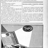 1076 - Page LXV-1073 - A travers l’officiel. Convocation des officiers de réserve. Accident au cours du trajet pour se rendre à une convocation / Assurance-maladie et honoraires médicaux